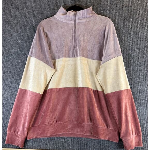 Staccato Pullover Sweater Womens Large Multicolor Striped L/S Casual 1/4 ZIP - Picture 1 of 7